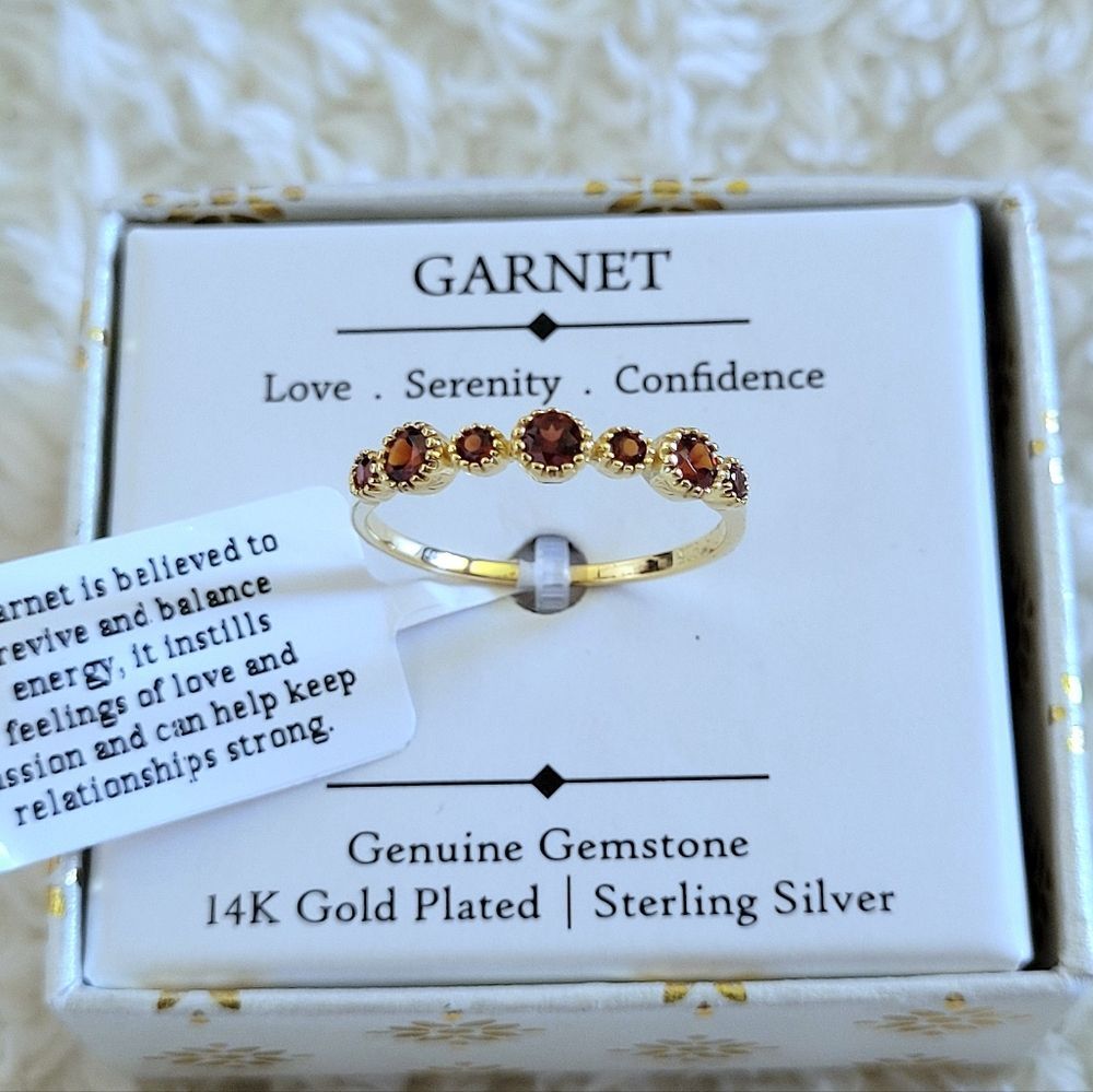 Shivam Half Eternity♾️ Garnet Ring💍 - NIB